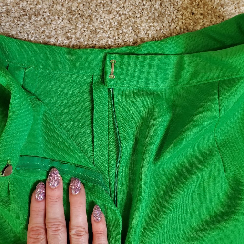 Vintage 70's Kelly Green polyester handmade pants